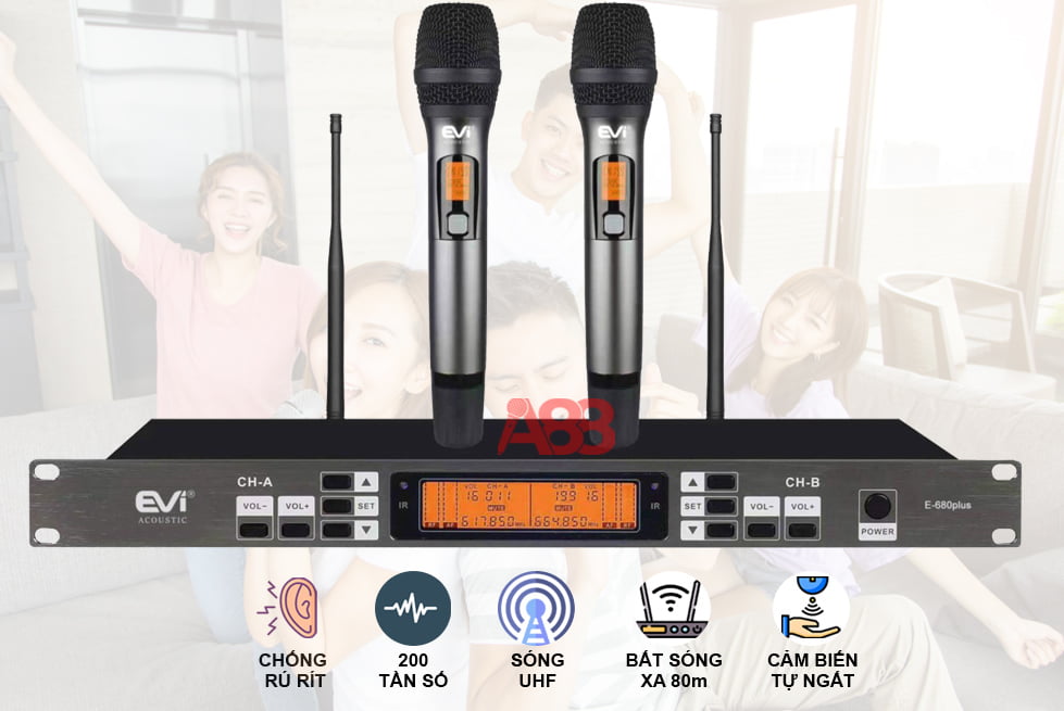 micro không dây evi e680 plus
