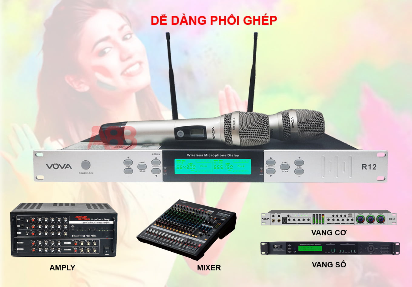 micro không dây vova r12