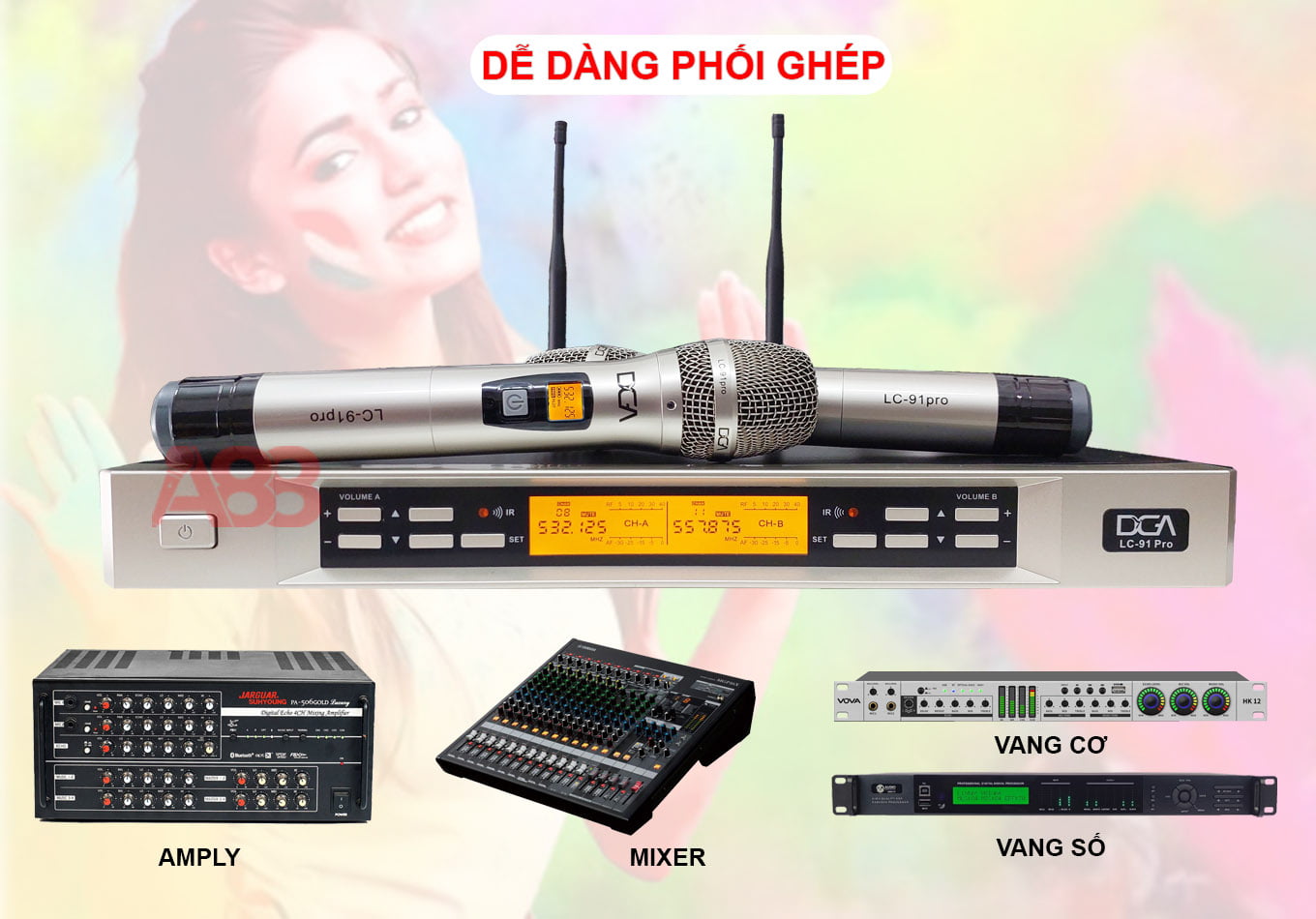 micro không dây dga lc 91 pro