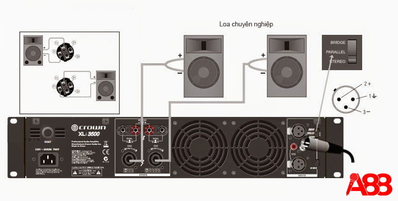 Đấu nối cục đẩy với loa