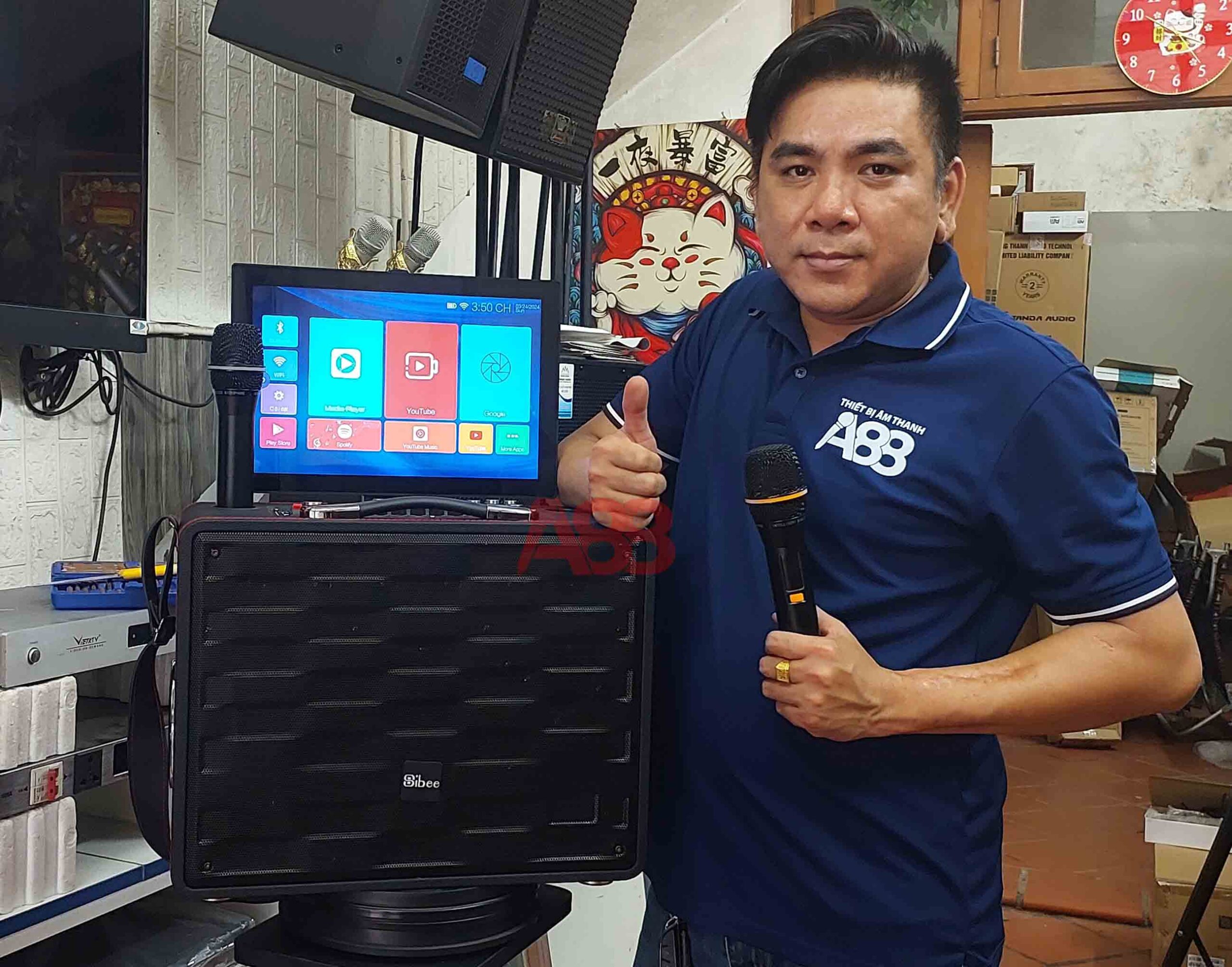 Loa xách tay có màn hình cảm ứng Sibee A85