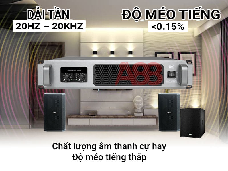 Cục đẩy công suất 2 kênh Evi 2600