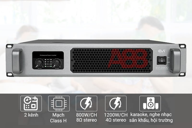 Cục đẩy công suất 2 kênh Evi 2800