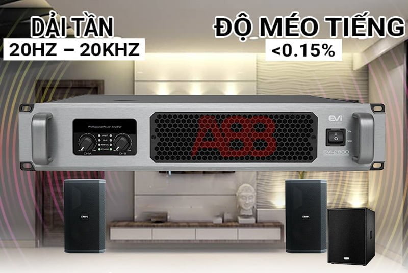 Cục đẩy công suất 2 kênh Evi 2800